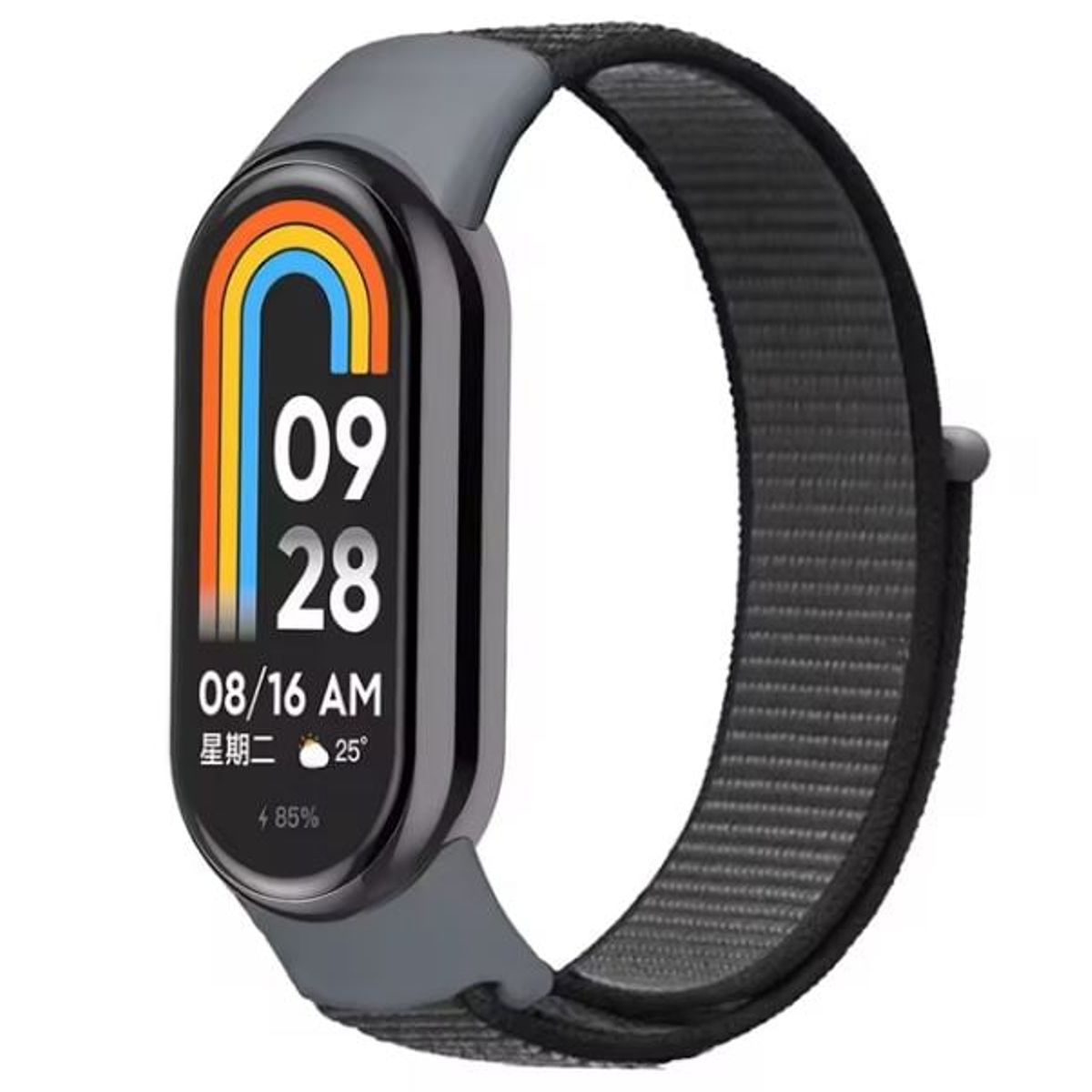 GENERICO - CORREA NYLON PARA  XIAOMI BAND 8 GRIS