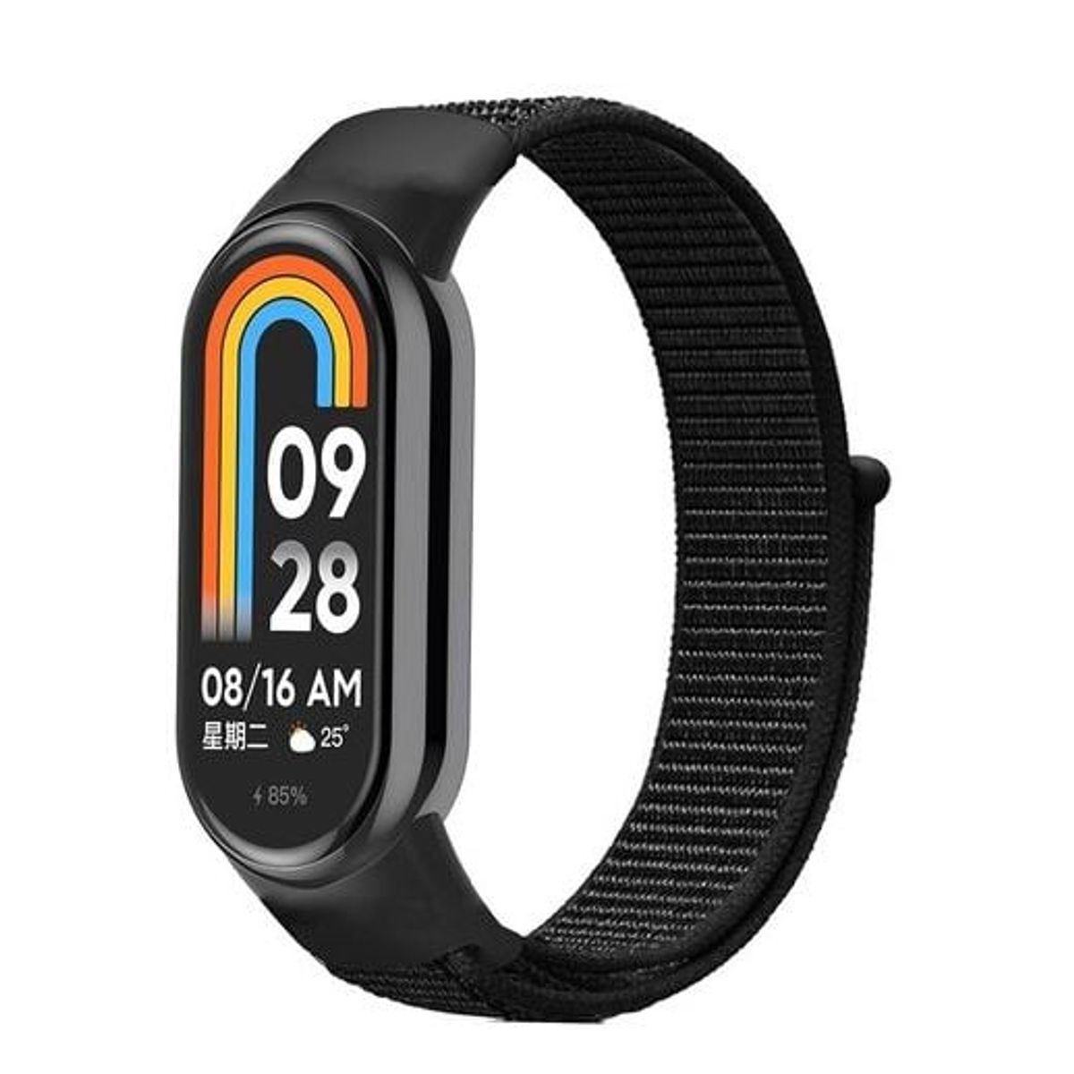 GENERICO - CORREA NYLON PARA XIAOMI BAND 8 NEGRO