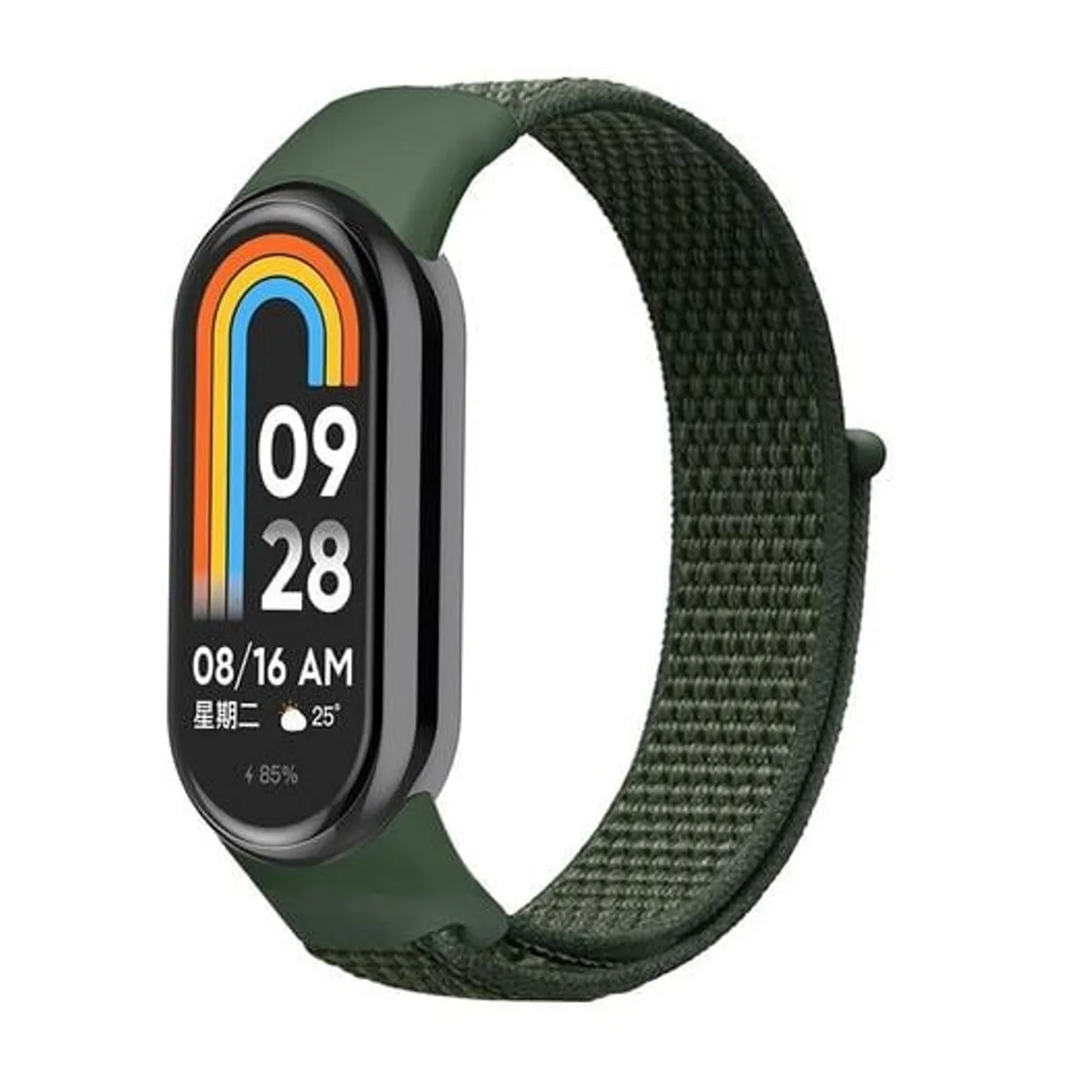 GENERICO - CORREA NYLON PARA  XIAOMI BAND 8 VERDE