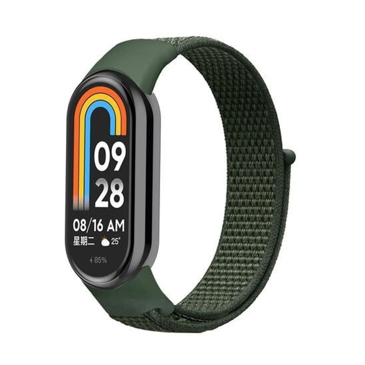 GENERICO - CORREA NYLON PARA  XIAOMI BAND 8 VERDE