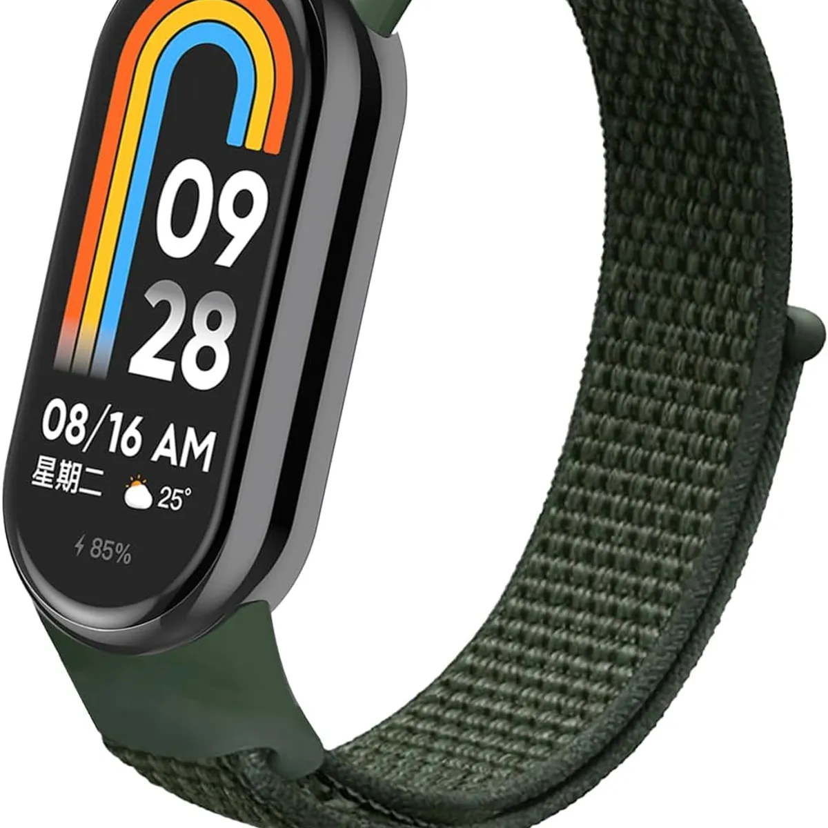 GENERICO - CORREA NYLON PARA  XIAOMI BAND 8 VERDE