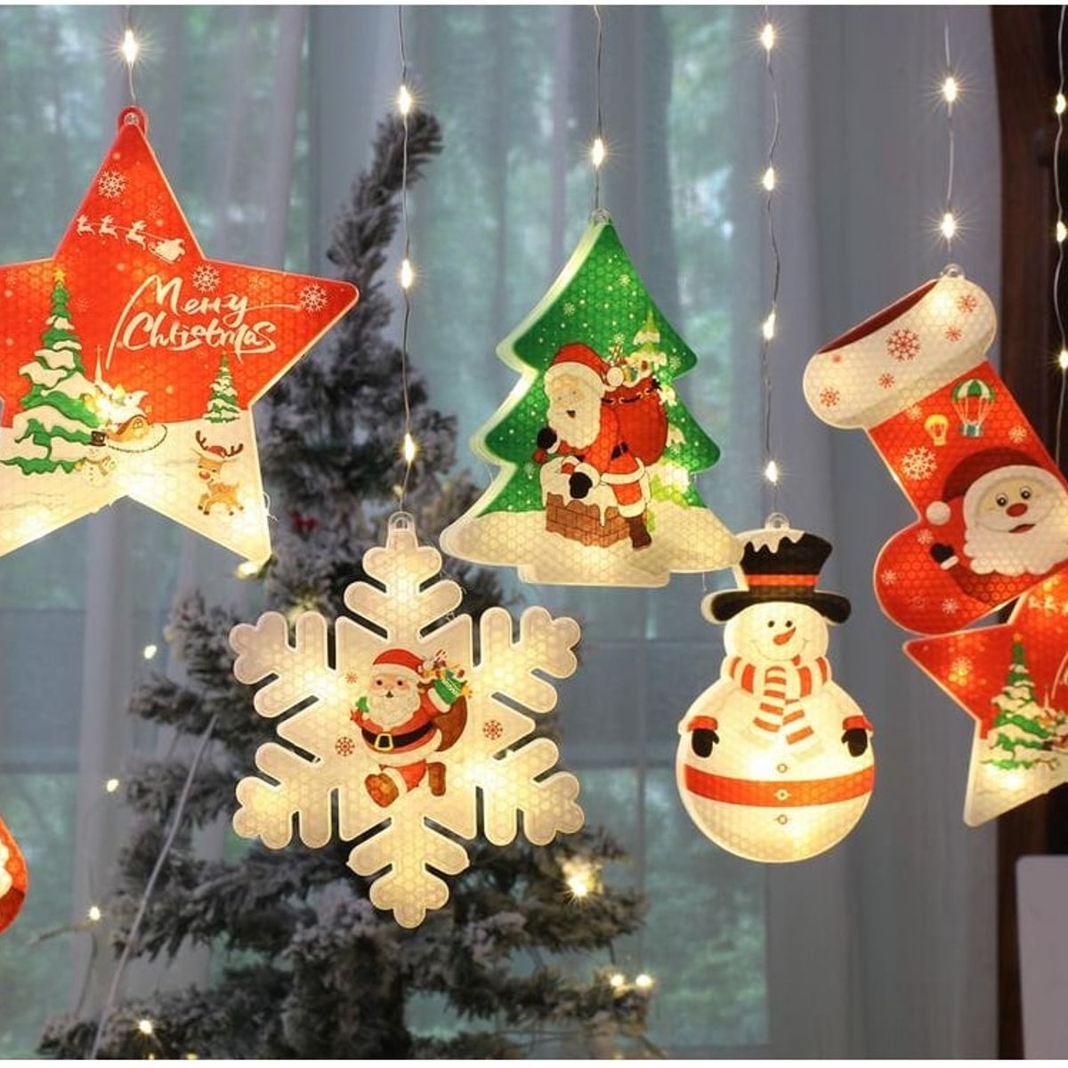 GENERICO - Luces cortina de navidad - Tono cálido