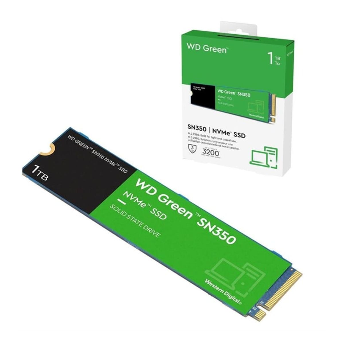WESTER DIGITAL - UNIDAD DE ESTADO SÓLIDO WD GREEN SN350 NVME 1TB M.2 2280