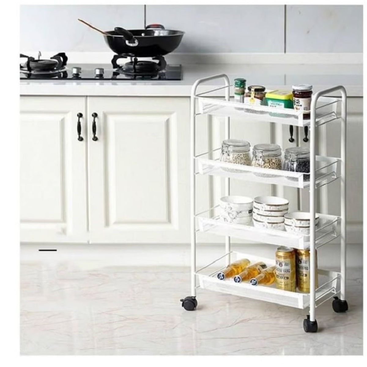 GENERICO - Carrito Organizador Multiusos 4 Niveles con Ruedas