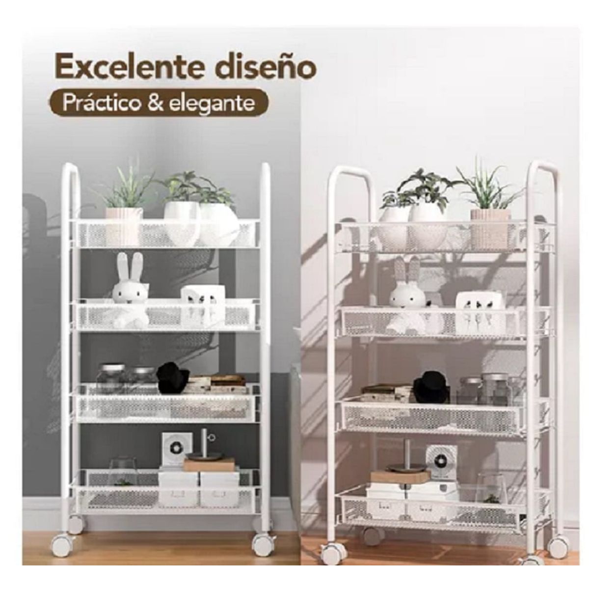 GENERICO - Carrito Organizador Multiusos 4 Niveles con Ruedas