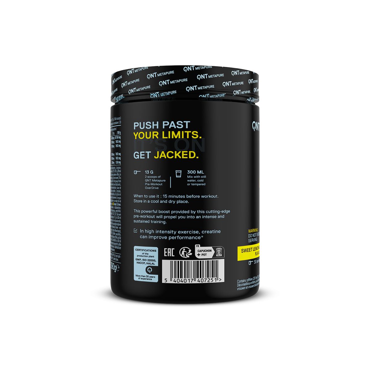 QNT - PreWorkout Metapure Overdrive 390gr Limon QNT