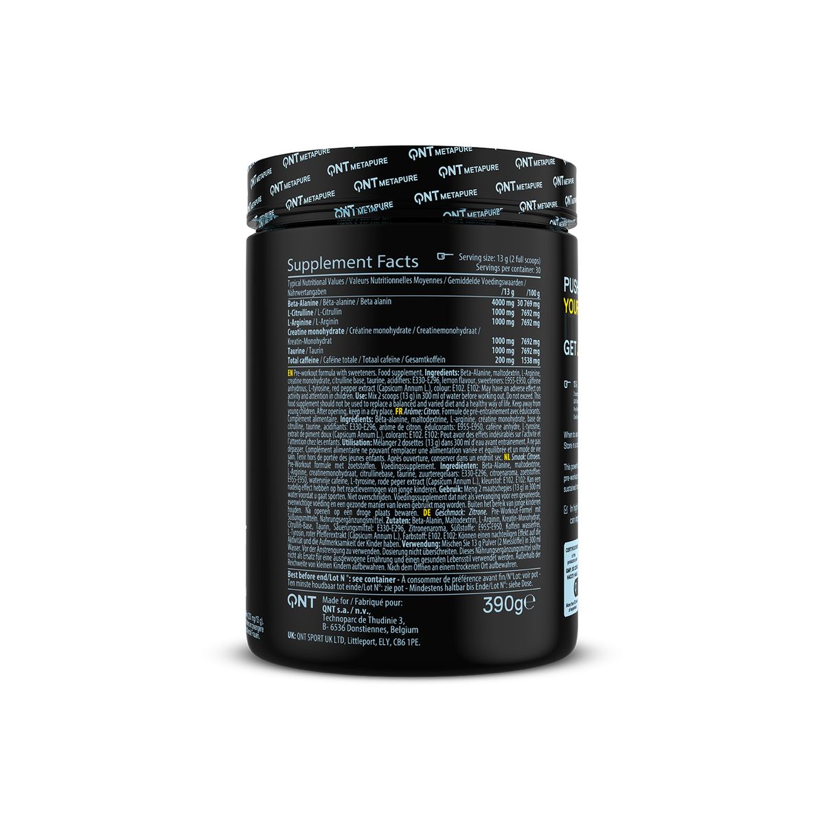 QNT - PreWorkout Metapure Overdrive 390gr Frambuesa QNT