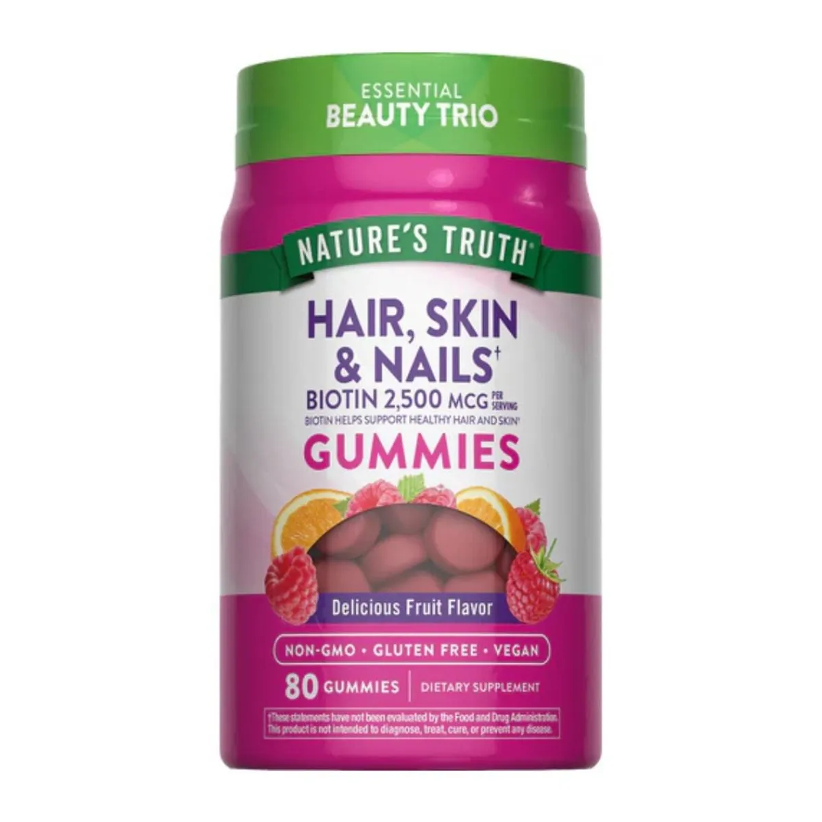 NATURE'S TRUTH - Biotina 2500mcg Hair, Skin & Nails 80 Gomitas Nature's Truth