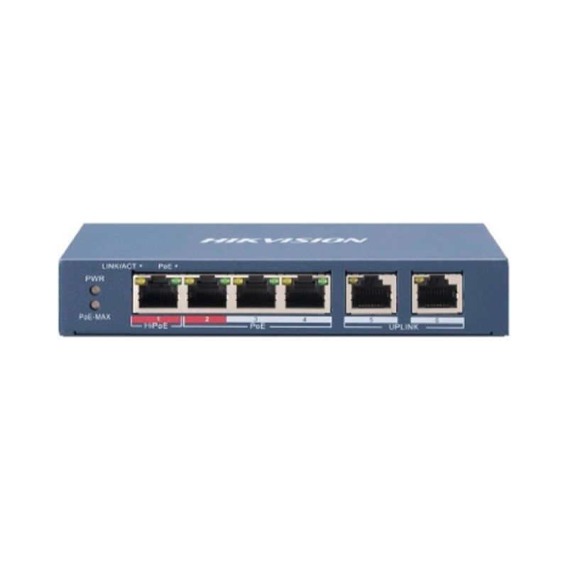HIKVISION - SWITCH NO ADMINISTRATIVO HIKVISION 4 POE 100M PN HK-DS-3E0106HP-E