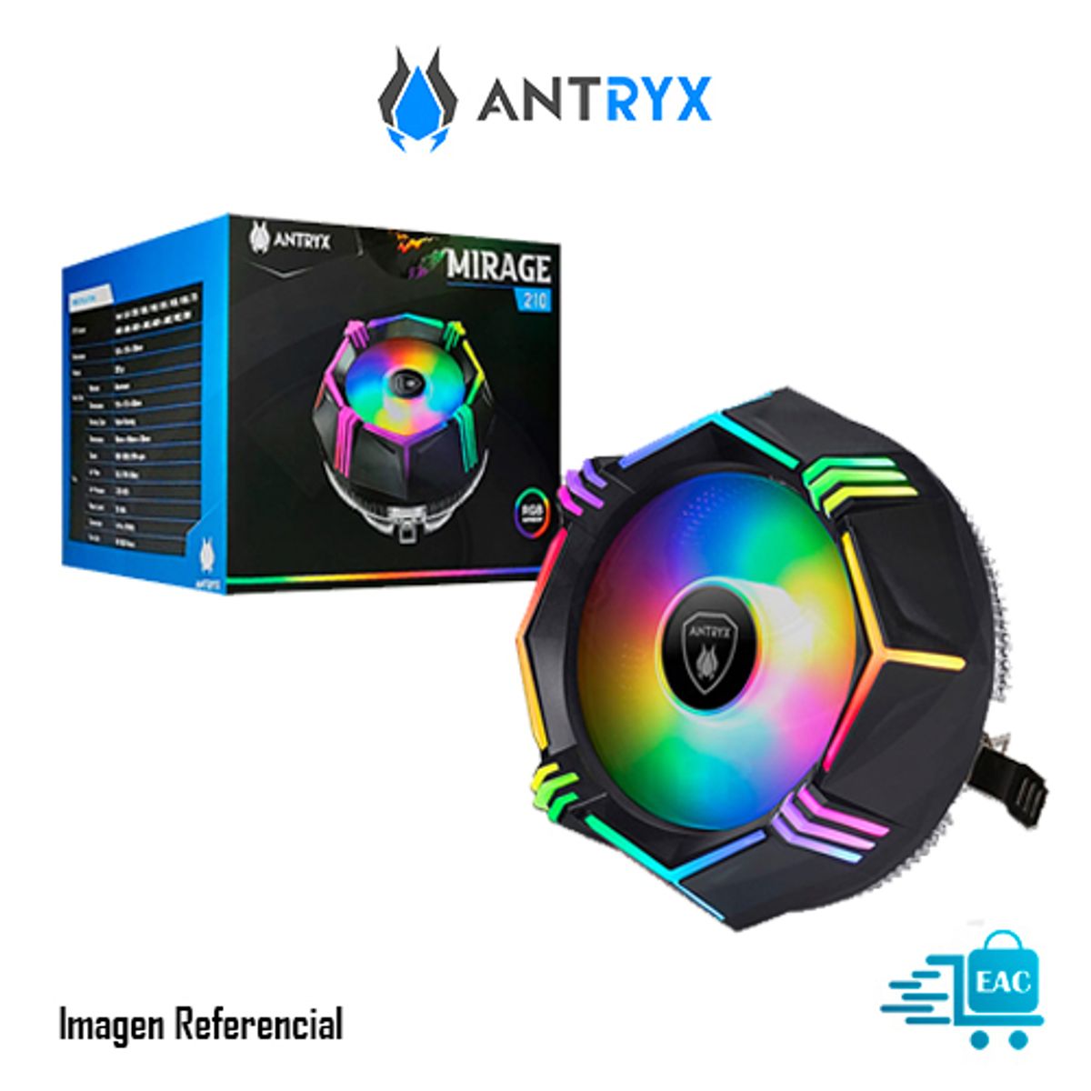 ANTRYX - COOLER PROCESADOR ANTRYX ACC-210R MIRAGE 210 NEGRO PN ACC-210R
