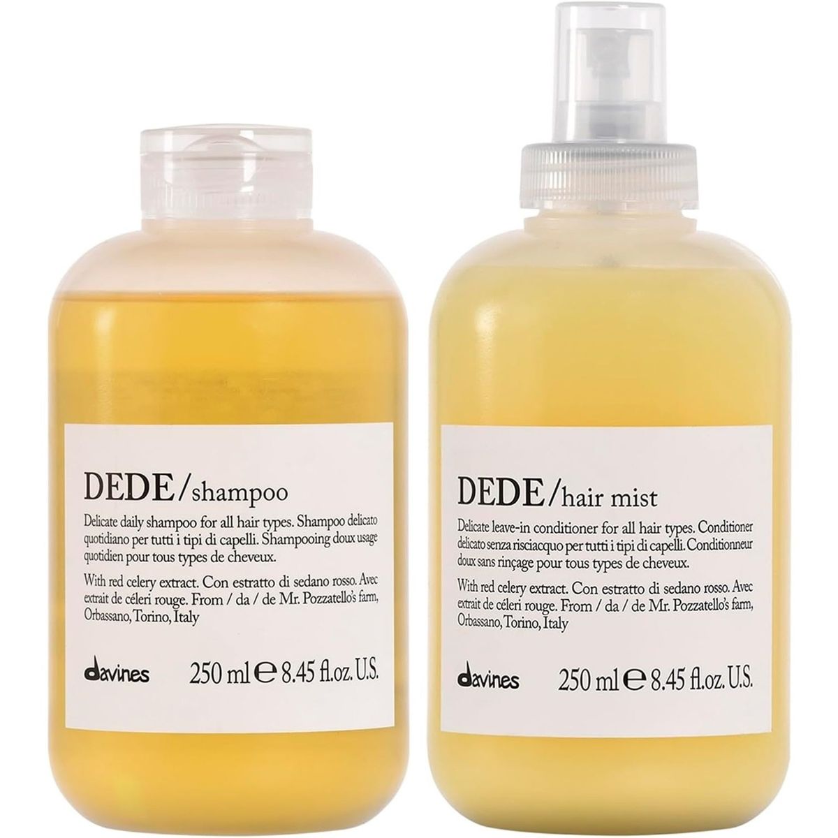 DAVINES - Shampoo Delicado de Uso Diario 250ml + Spray Hair Mist Davines Dede