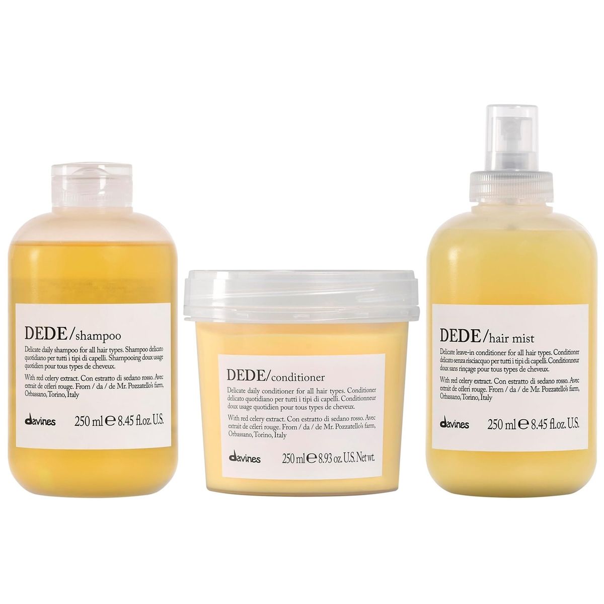 DAVINES - Daily Shampoo 250ml + Acondicionador + Spray Hair Mist Davines Dede