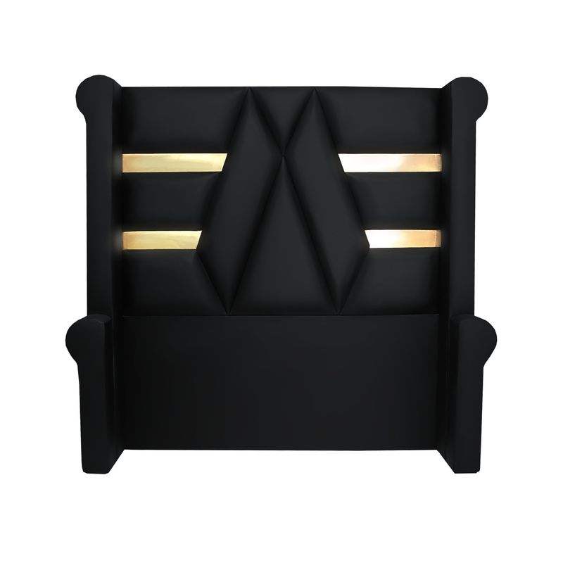 BARAKA HOME - Cabecera Signature Ourense con Tela espejo 2 Plz - Negro