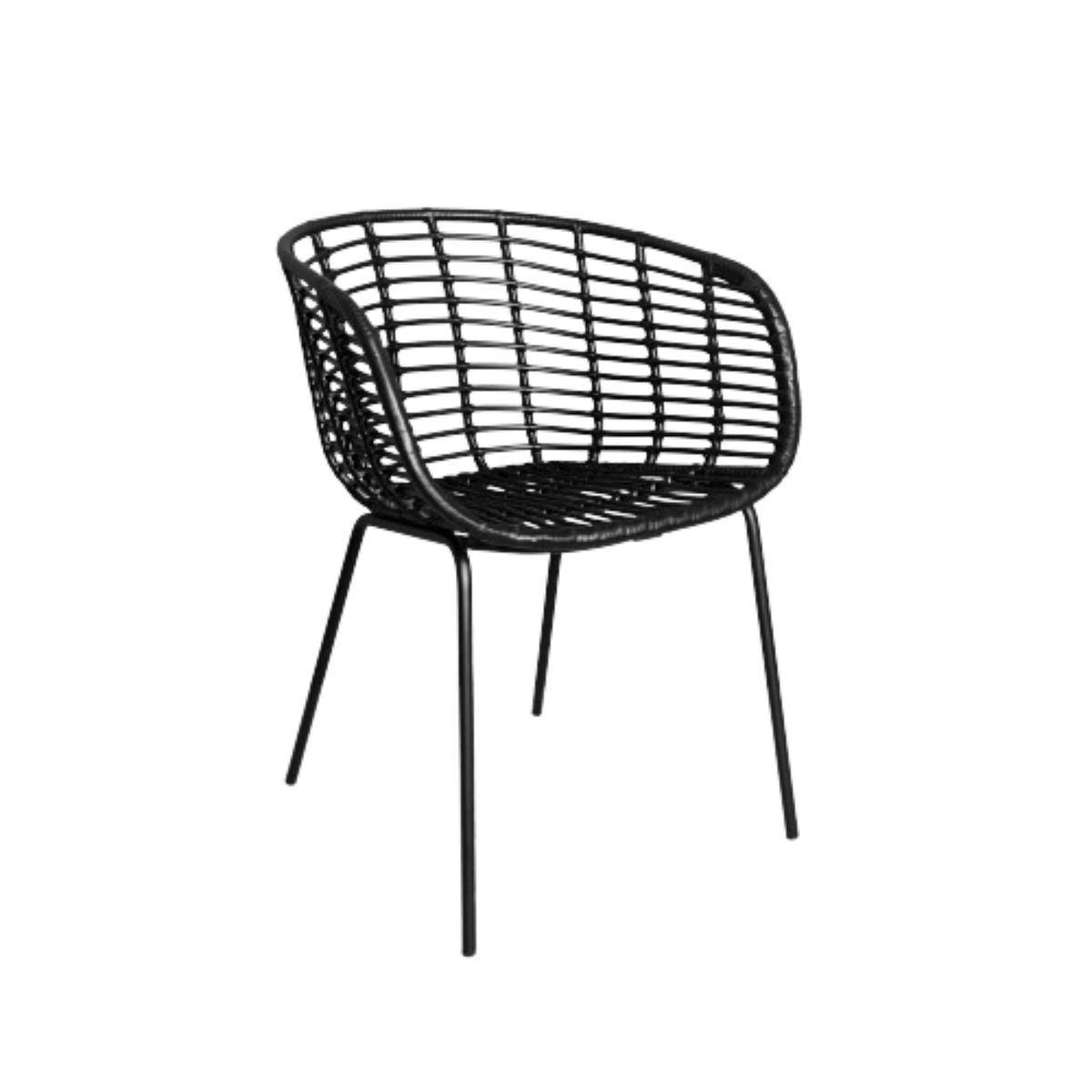 NIHM - Silla de Terraza Lincon Rattan Negro