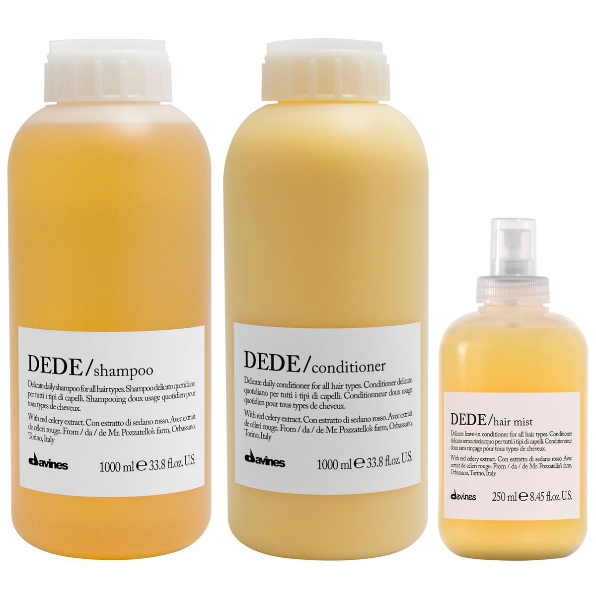 DAVINES - Daily Shampoo 1000ml + Acondicionador + Spray Hair Mist Davines Dede