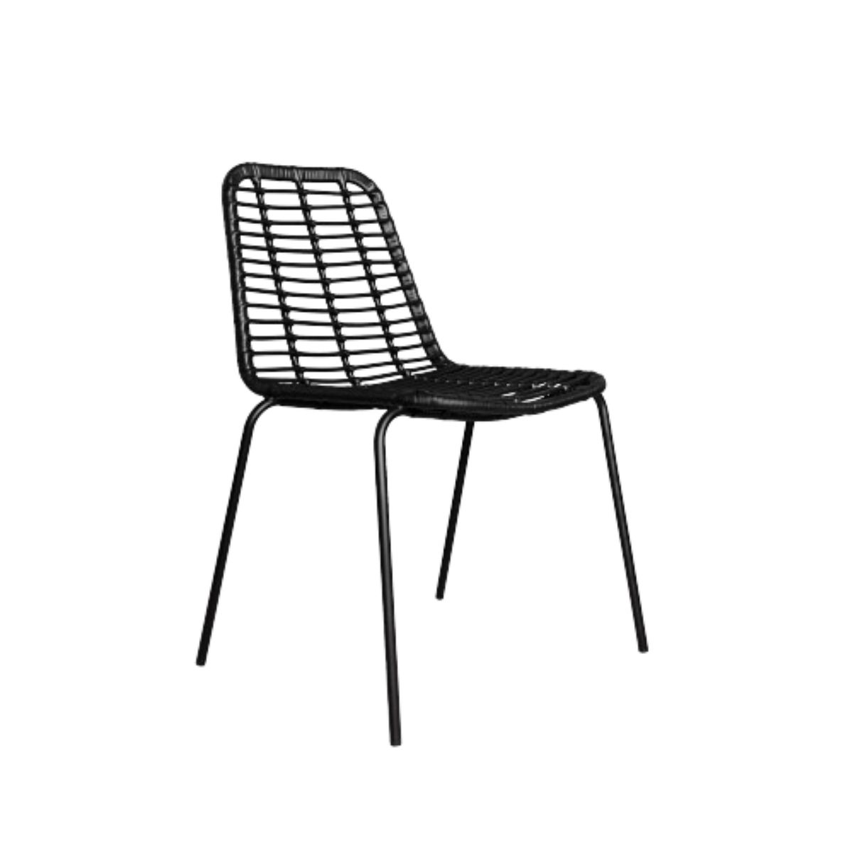 NIHM - Silla de Terraza Mingo Rattan Negro