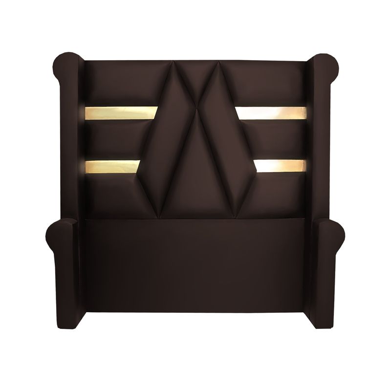 BARAKA HOME - Cabecera Signature Ourense con Tela espejo 2 Plz - Chocolate
