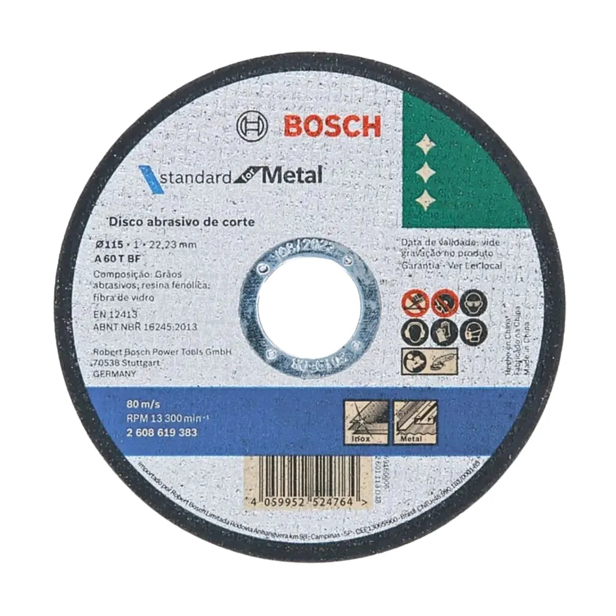 BOSCH - Disco Corte de Metal 4.5 " Standard Bosch 115 x 1 mm