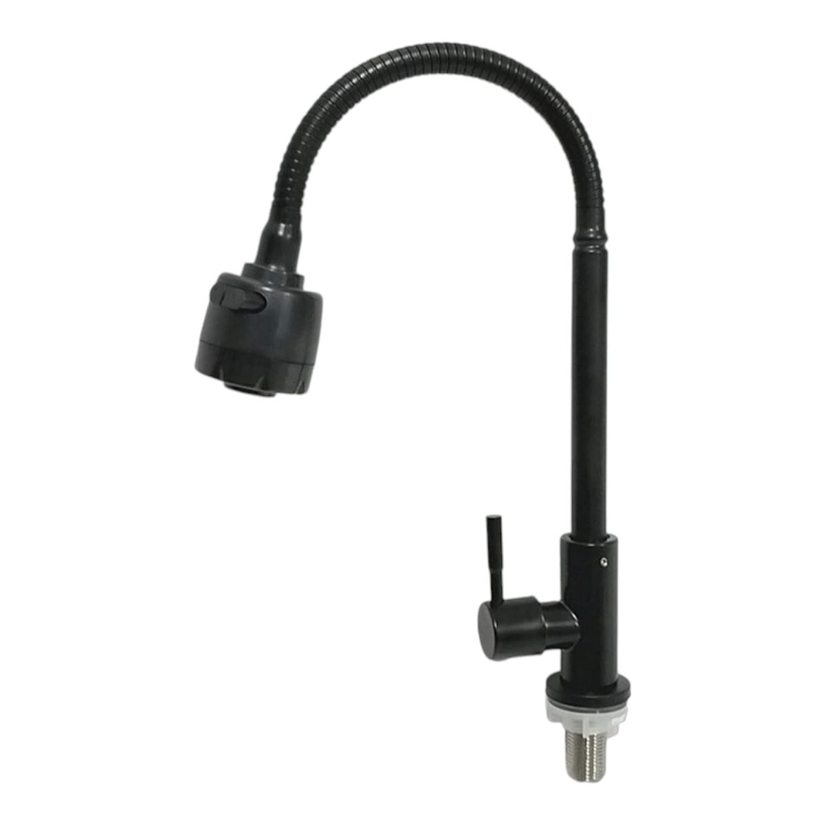 GENERICO - Grifo Manija Cocina Flexible agua fría al mueble NEGRO MATE
