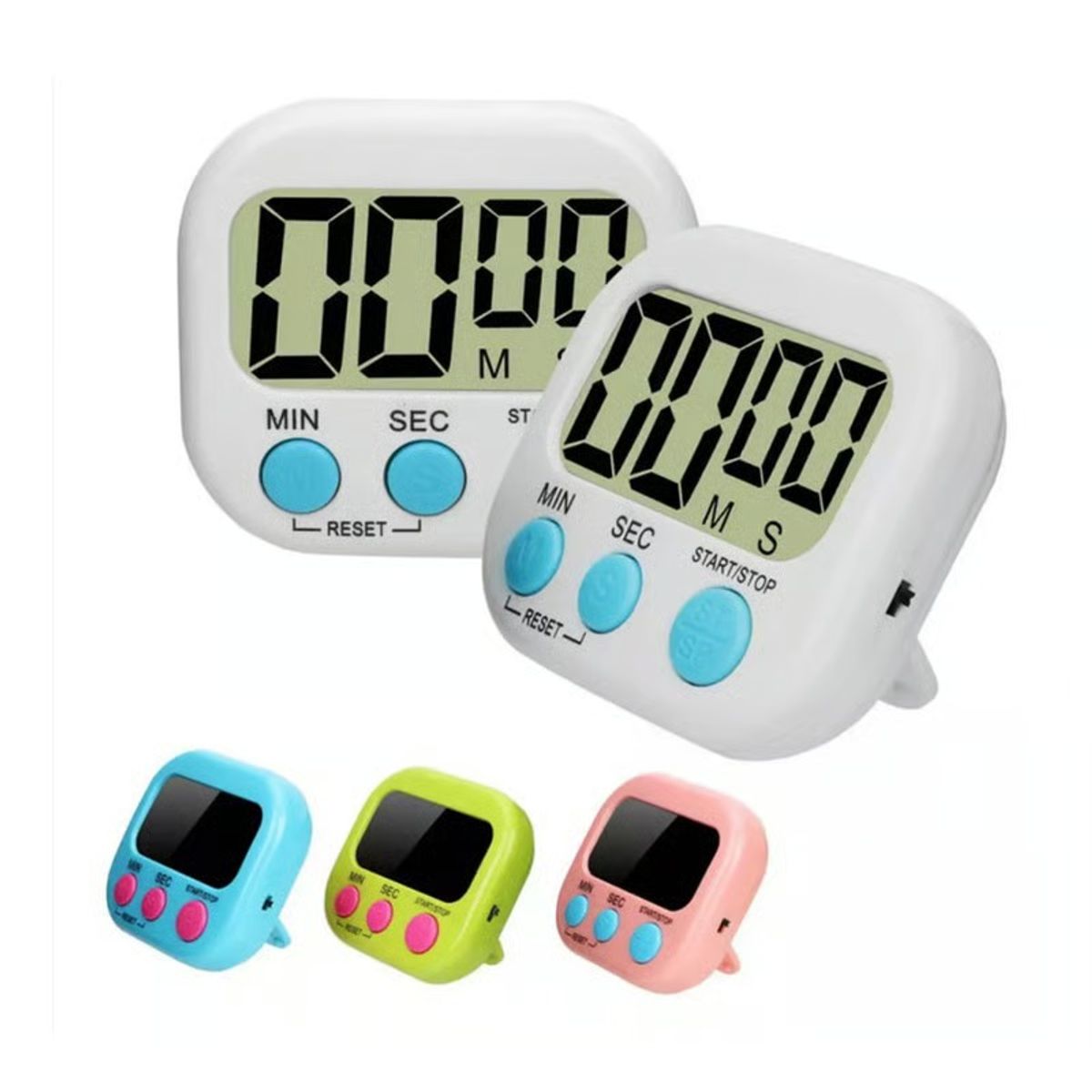 GENERICO - TEMPORIZADOR DIGITAL BLANCO CON SOPORTE MAGNÉTICO PARA COCINA