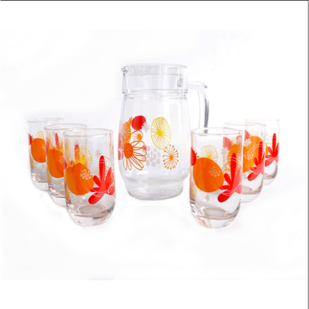 GENERICO - jarra con vaso juego de 6 vasos y jarra con diseño