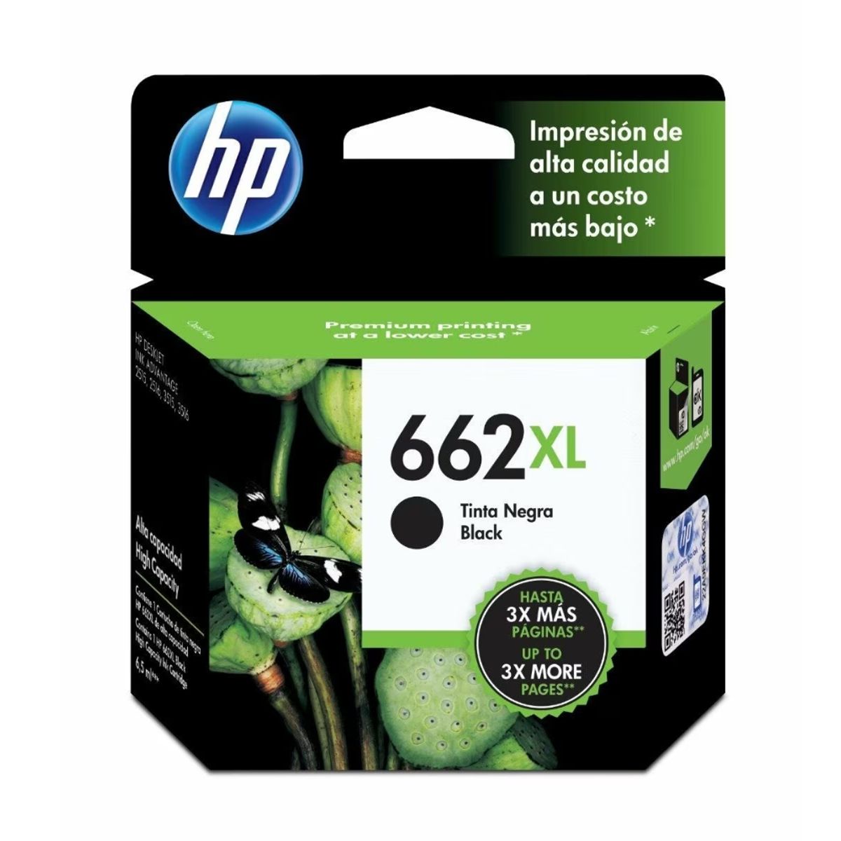 HP - Cartucho de Tinta HP 662XL Negra Original