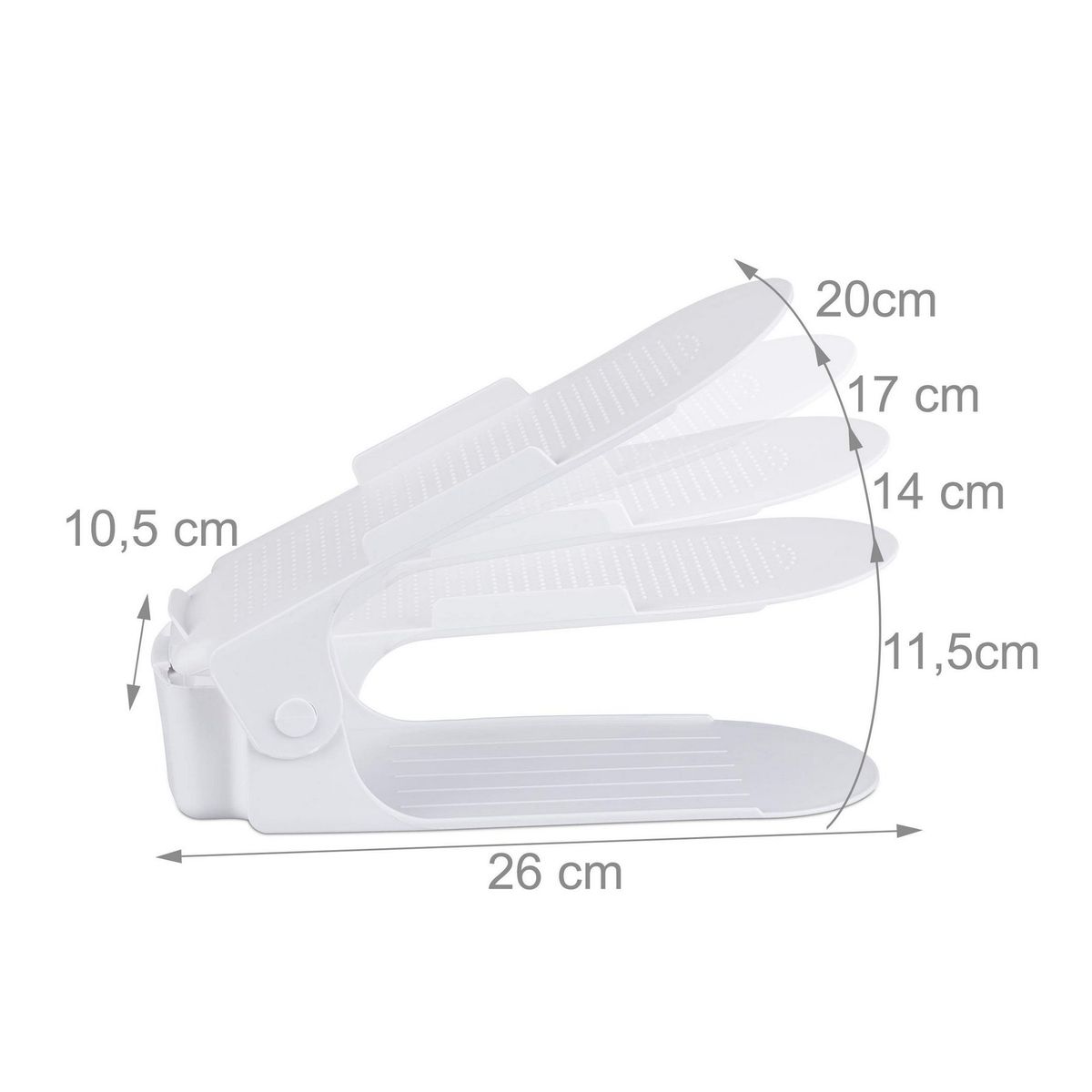 GENERICO - Set de 6 Zapateros Con Tres Niveles Ajustables - Color Gris