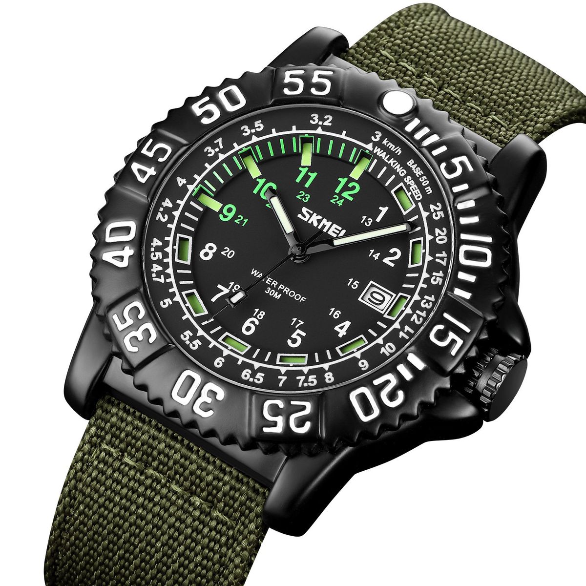 SKMEI - Reloj Skmei 9281 VERDE MILITAR Corres Nylon