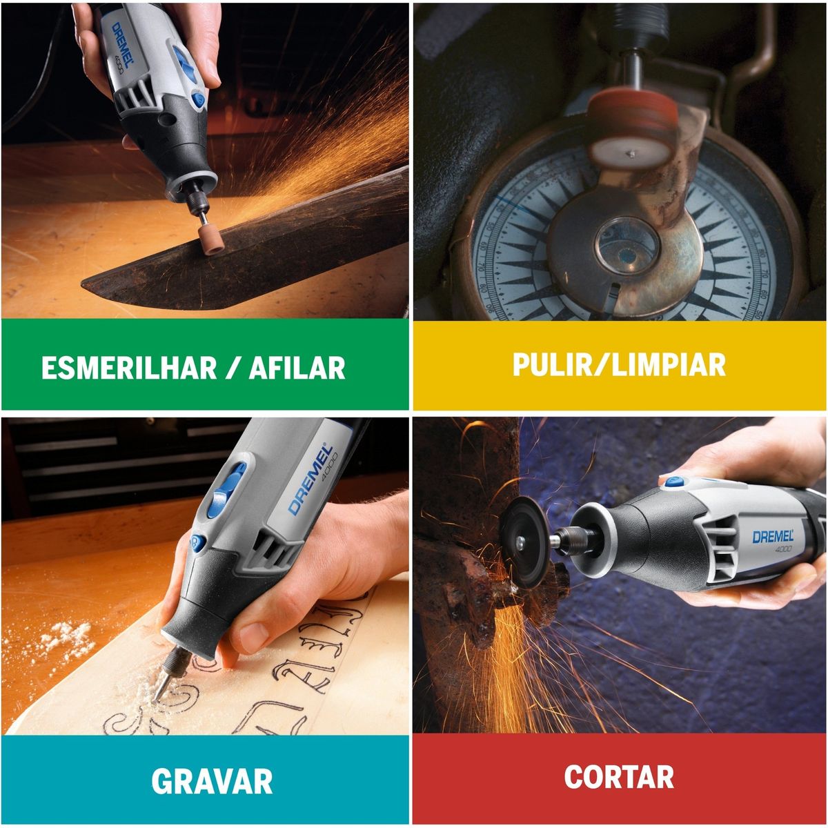 DREMEL - Minitorno Multipropósito DREMEL 4000 +36 accesorios +3 acoples+Maletín