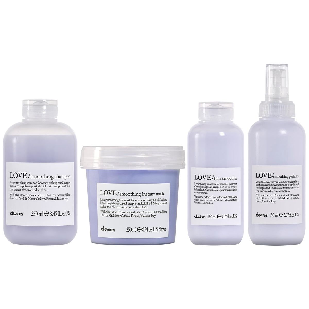 DAVINES - Shampoo 250ml + Mascarilla + Crema + Sérum Davines Love Smoothing
