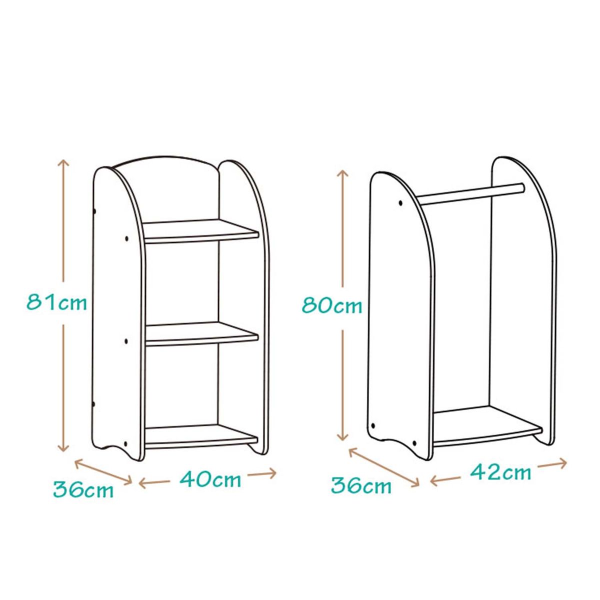 GULI GULI - COLGADOR Y GABINETE PARA ALMACENAMIENTO DE NIÑOS MONTESSORI