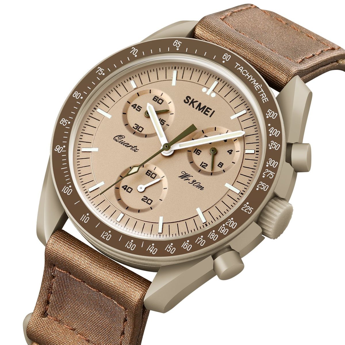 SKMEI - Reloj Skmei 1982 GRIS CORREA CUERO Y VELCRO