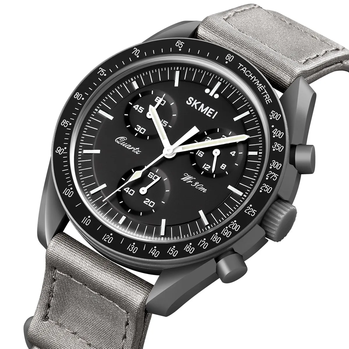 SKMEI - Reloj Skmei 1982 GRIS CORREA CUERO Y VELCRO