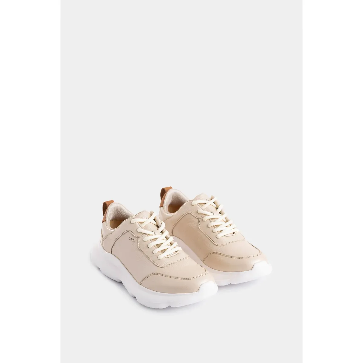 VELEZ - Vélez Tenis Mori 3 De Cuero Mujer Silueta Deportiva Dorado