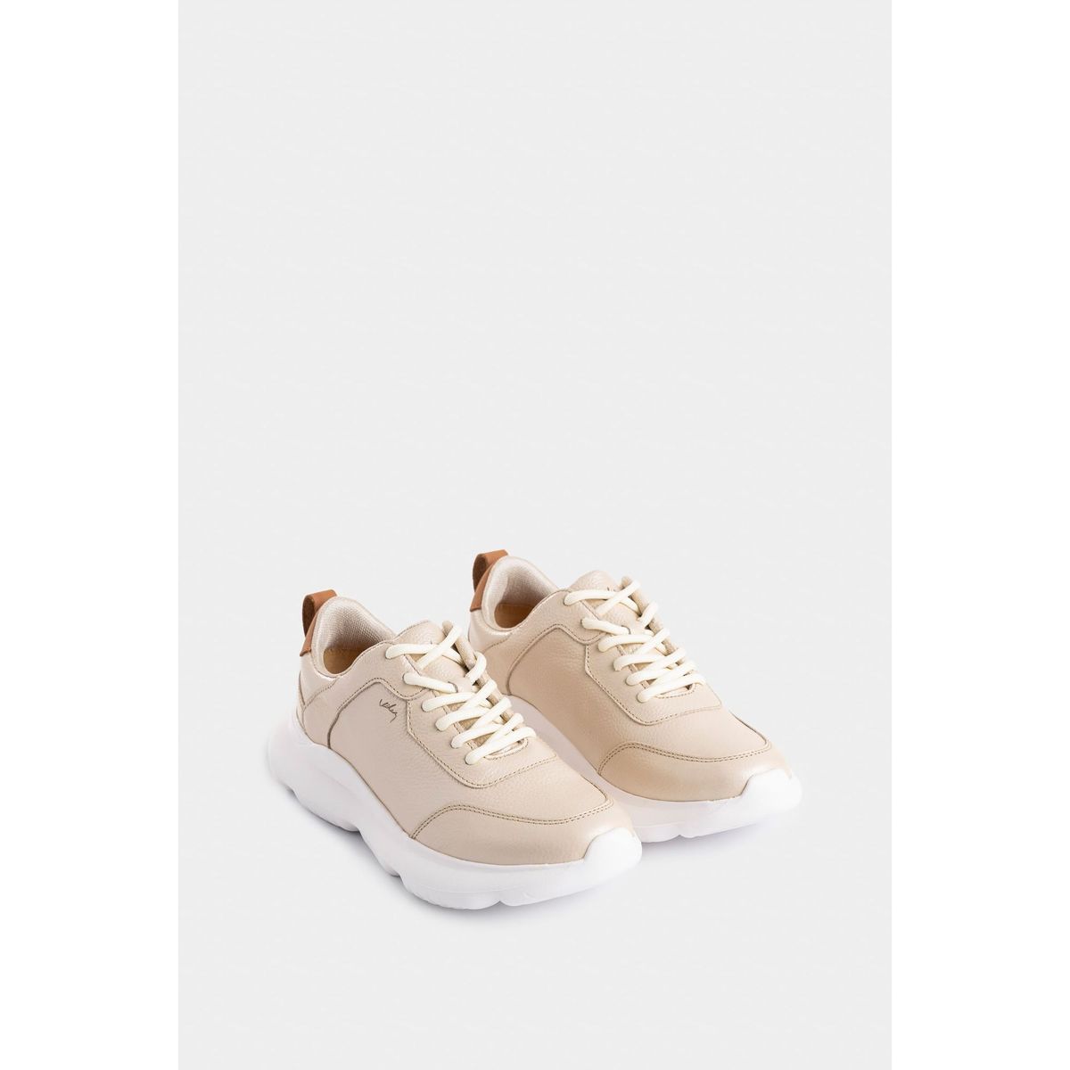 VELEZ - Vélez Tenis Mori 3 De Cuero Mujer Silueta Deportiva Dorado