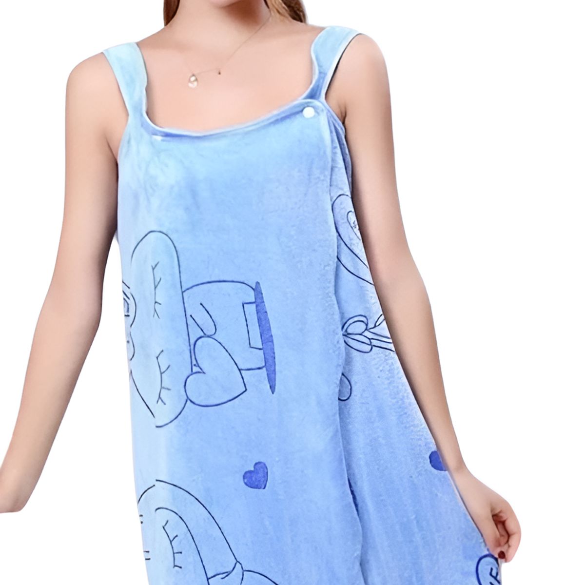 GENERICO - Toalla celeste tipo Bata Salida de Baño Playa Piscina