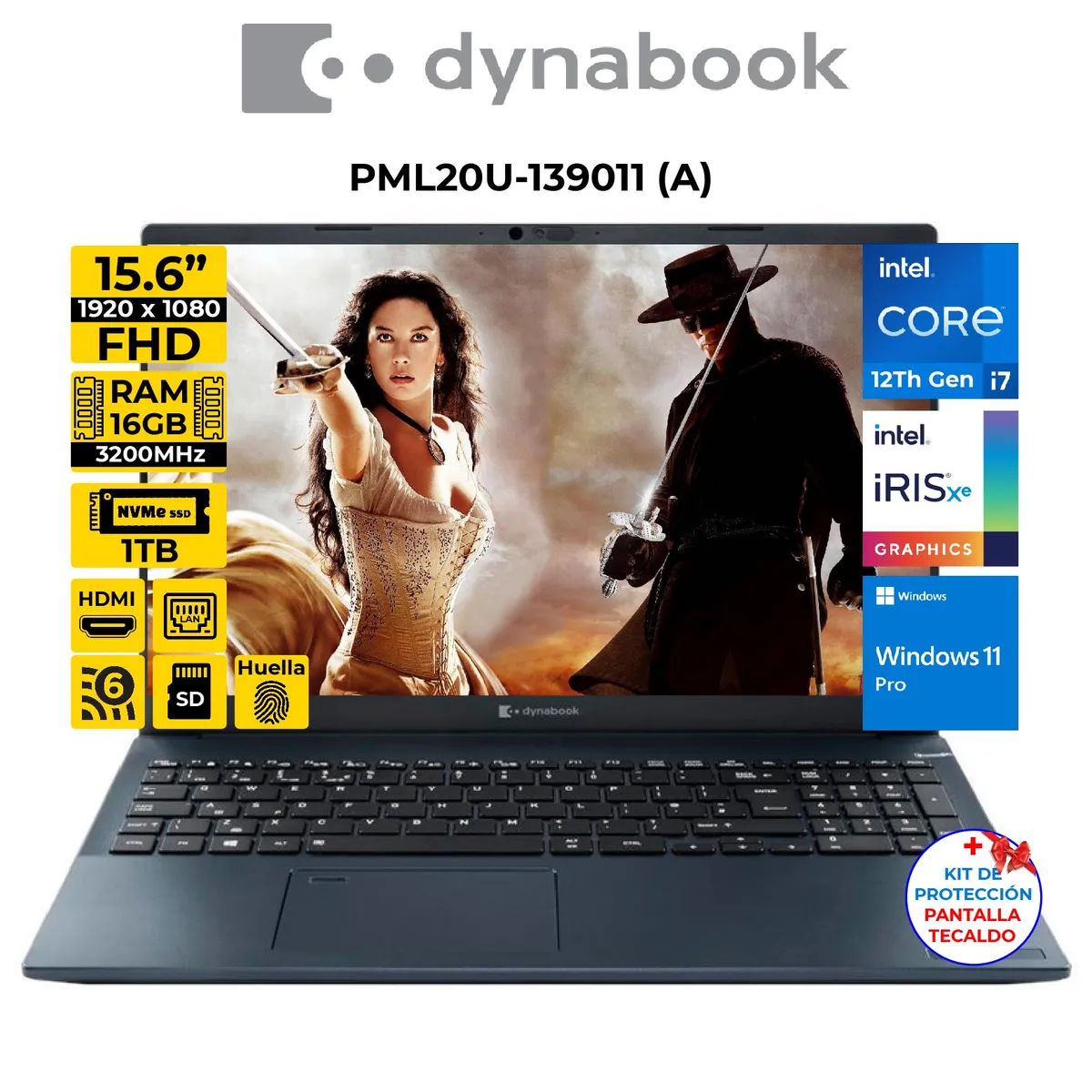 DYNABOOK - DYNABOOK i7-12Th Pantalla 156 FHD 16GB 1TB Windows 11Pro
