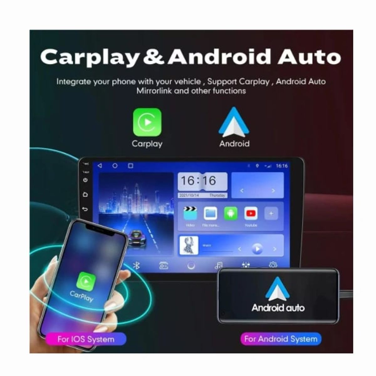 GENERICO - Autoradio Android Pantalla Hyundai H1 2014-2018 Carplay