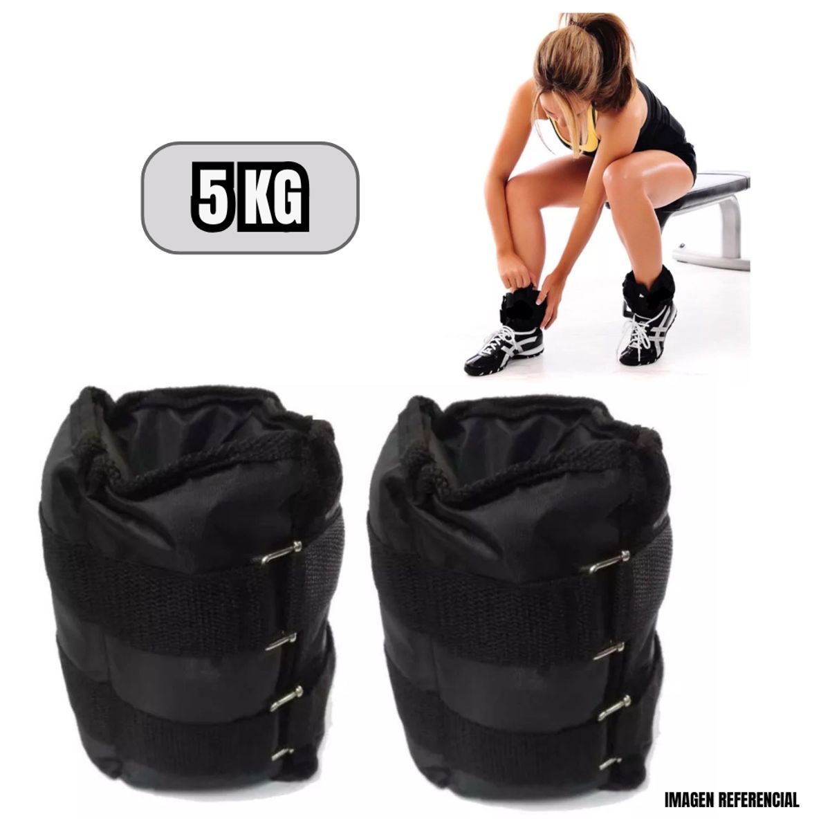 GENERICO - Pesas Tobilleras Peso de 5 Kg Pack 2 Unidades