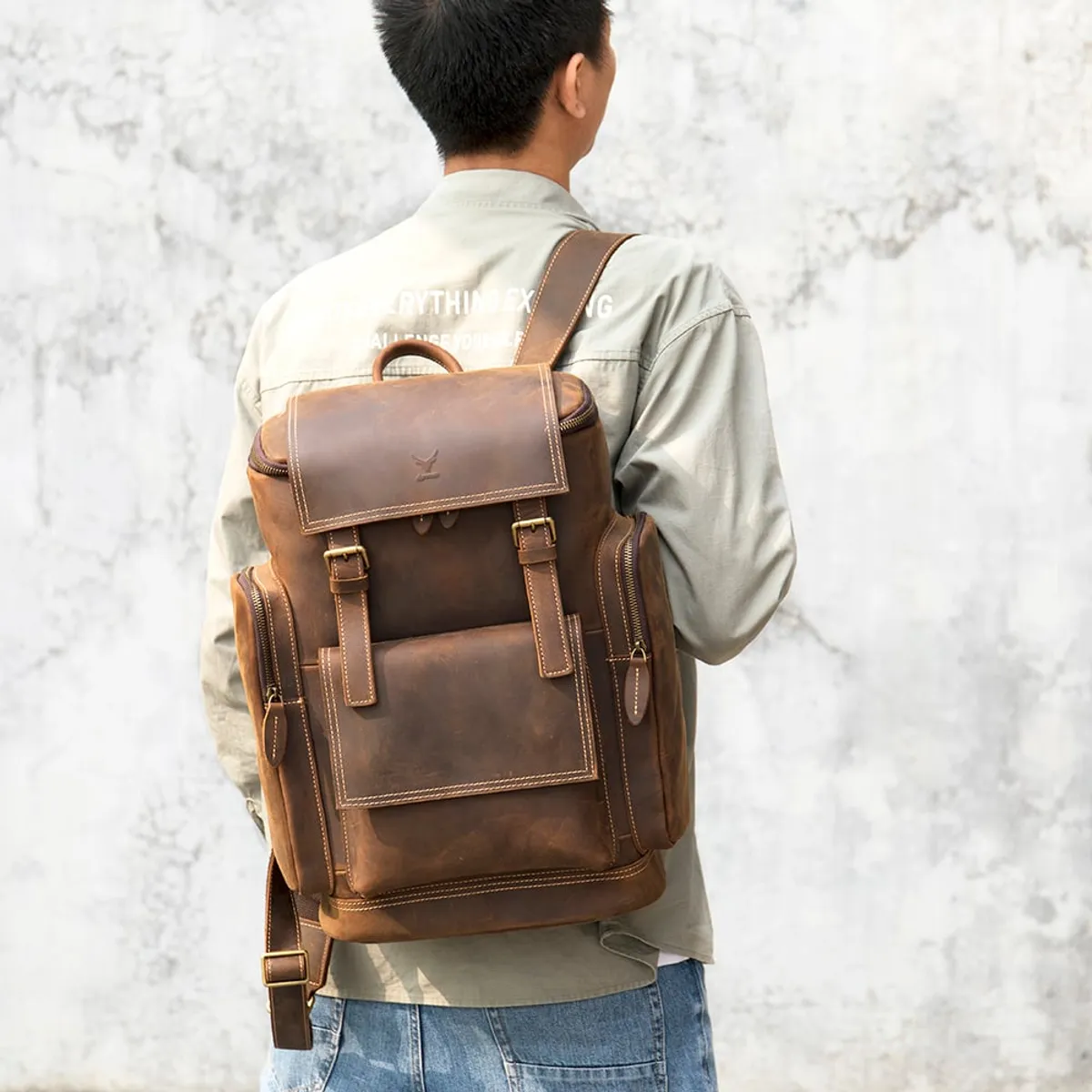 ARMUZ - MOCHILA DE CUERO VACUNO 7583 (LAPTOP 15")