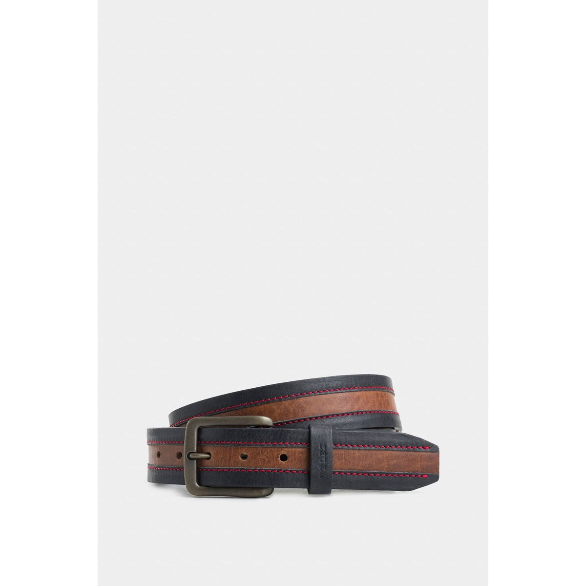 Velez - Vélez Cinturón Unifaz Cuero Hombre Punta Trapecio Azul Osc