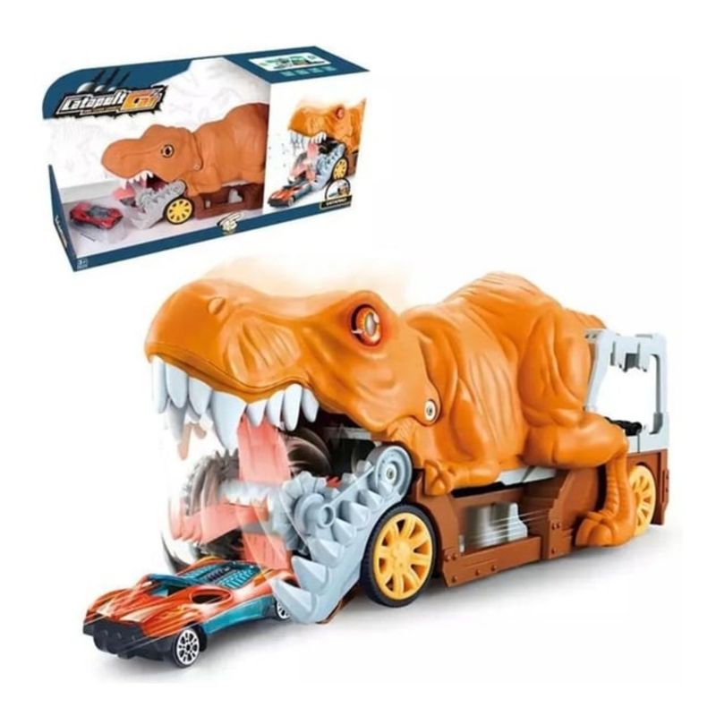GENERICO - Carro Camión Dinosaurio Almacena y Expulsa los Autos