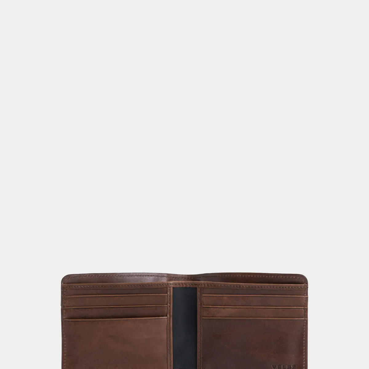 VELEZ - Vélez Billetera De Cuero Leather Contrastes Café