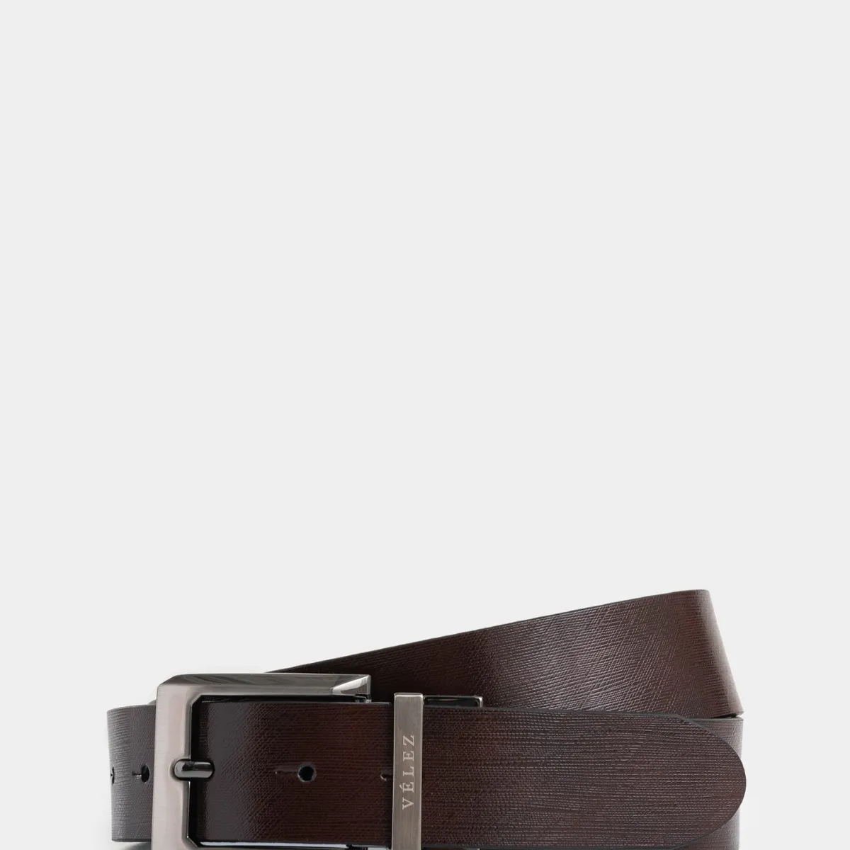 VELEZ - Vélez Kit Cinturón Doble Faz Cuero Hombre Doble Herraje