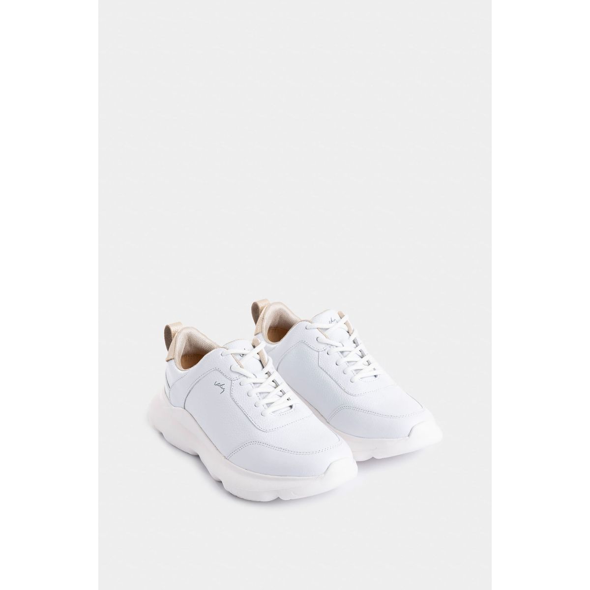 VELEZ - Vélez Tenis Mori 3 De Cuero Mujer Silueta Deportiva Blanco