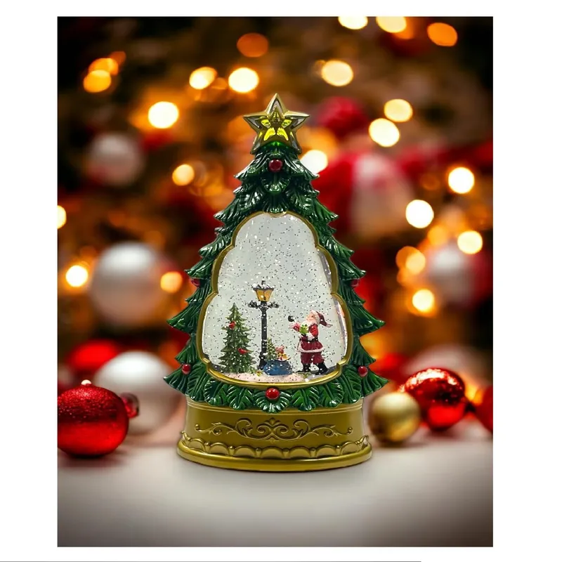 GENERICO - Adorno Navideño Lámpara Musical de Agua Modelo Papa Noel y Farol