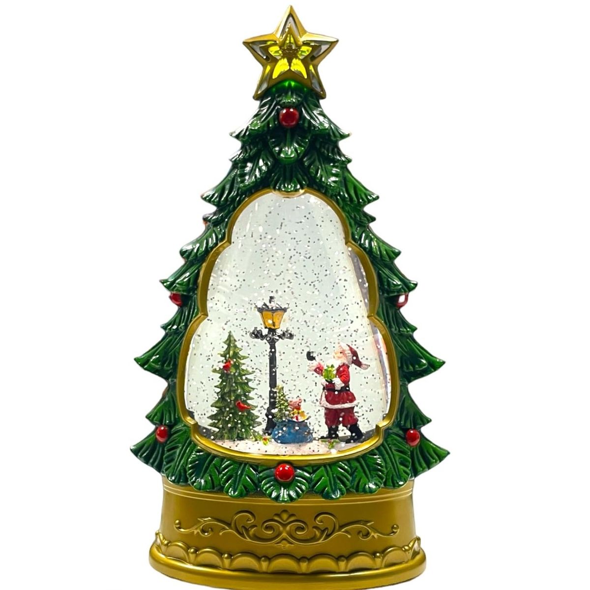 GENERICO - Adorno Navideño Lámpara Musical de Agua Modelo Papa Noel y Farol