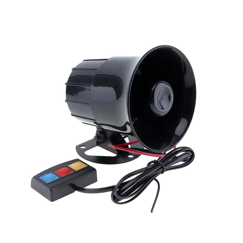 KAVTO - Sirena de 6 Tonos con Botón 12V Universal