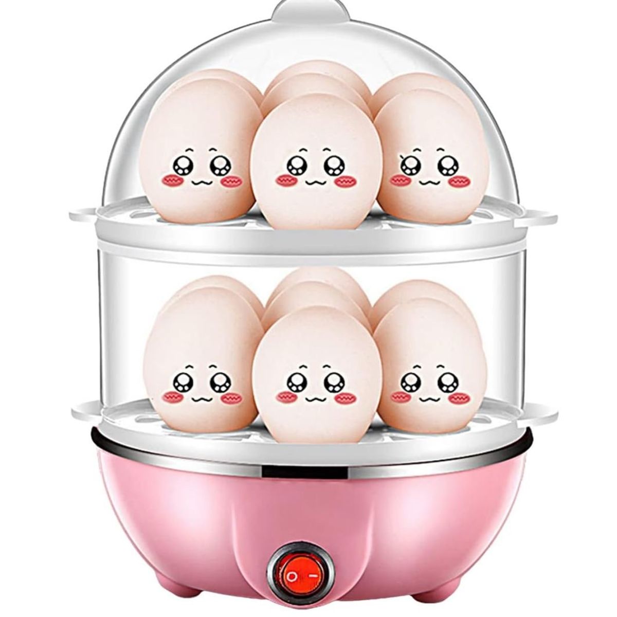 GENERICO - Hervidor de Huevos de Doble Capa Capacidad - Rosado