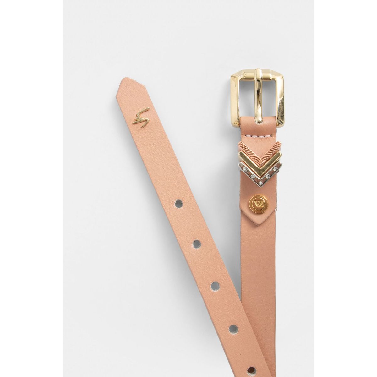 VELEZ - Vélez Cinturón Unifaz De Cuero 3 Pasadores Natural